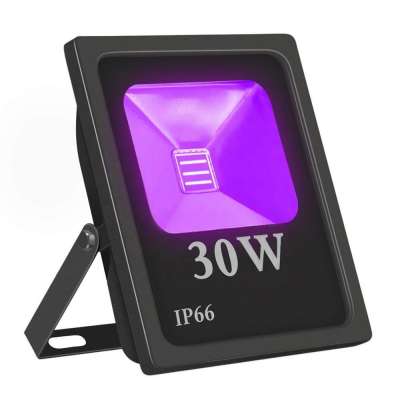 UV LED Flood Light, 30W High Power UV Ultraviolet Blacklight 85V-265V AC IP66 Waterproof for Parties,Curing, Glue, Blacklight,